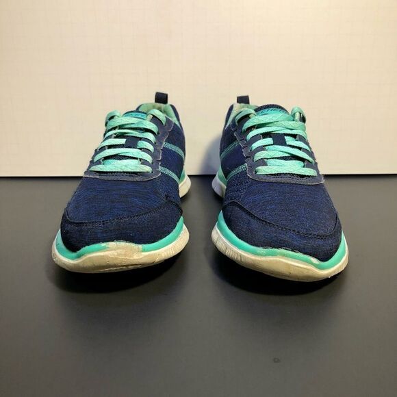 Womens SKECHERS Flex Appeal Blue Running Shoes / Size 7 - Picture 3 of 10